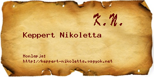 Keppert Nikoletta névjegykártya